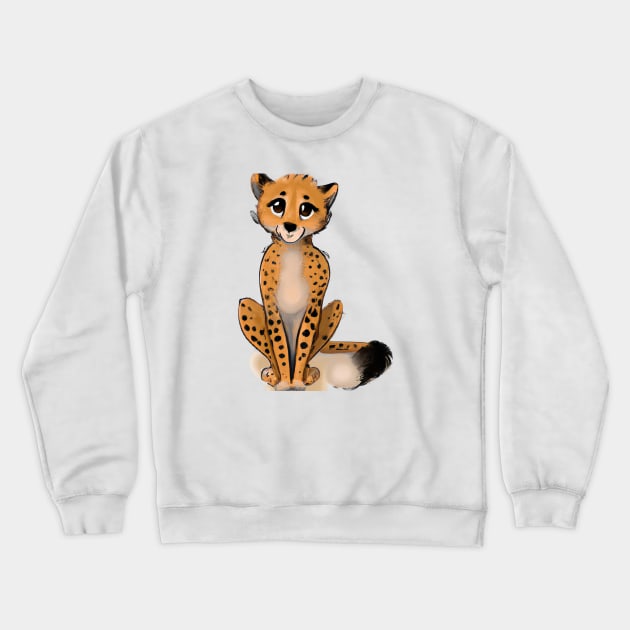 Cute Cheetah Drawing Crewneck Sweatshirt by Play Zoo